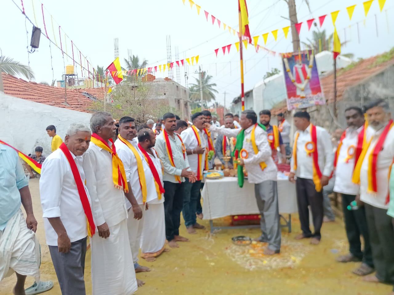 Kannada Rajyotsava celebration in New Hampapur village